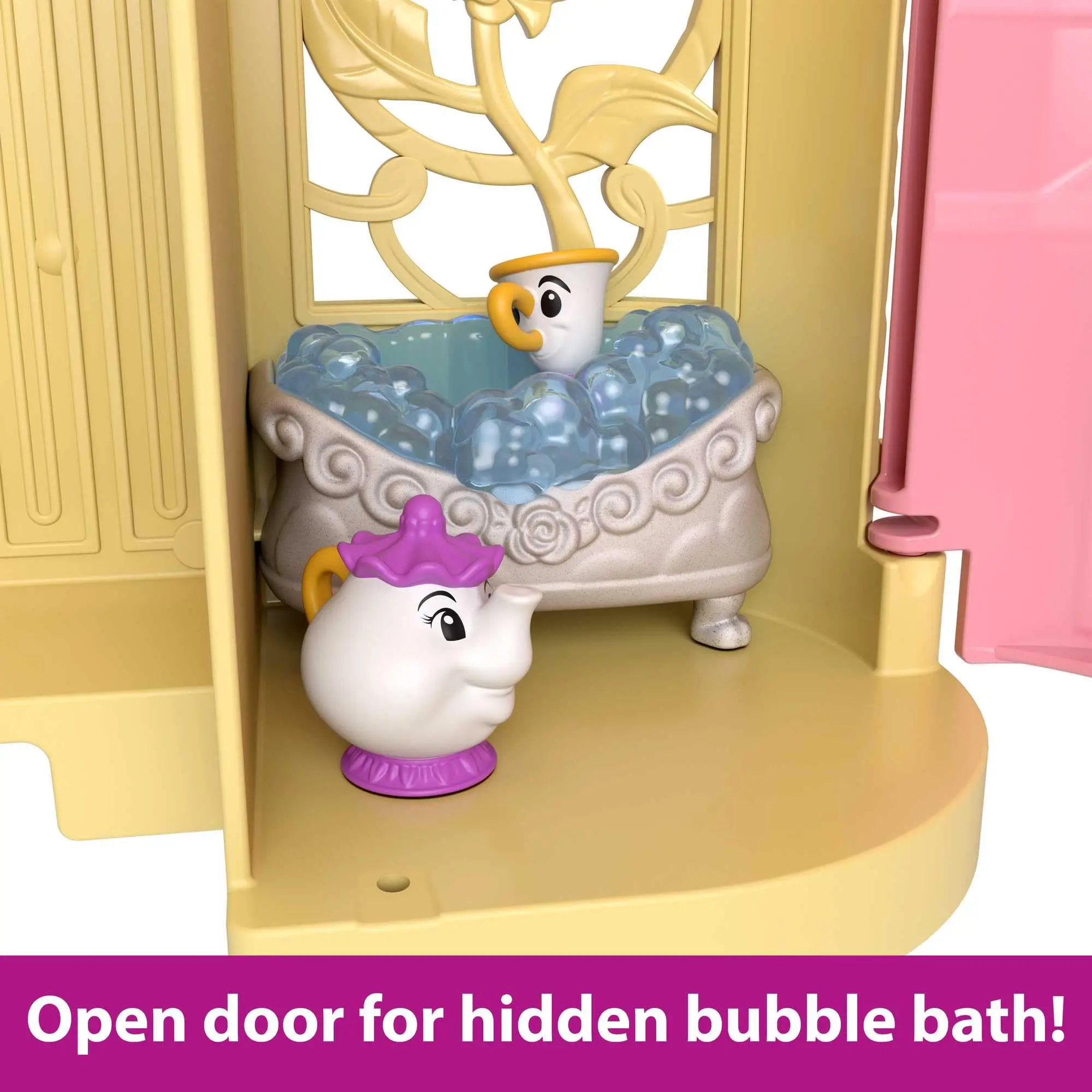 Disney Prinses Mini Glitter Serie Belle Stapelbare Kasteel Poppenhuis Set Meisjes Spelen Huis Interactief Speelgoed Meisjes Verjaardagscadeaus