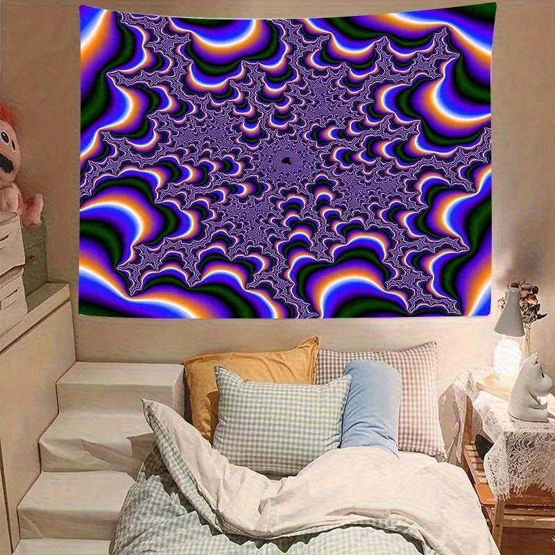 VIKAMA Purple Abstract Fluid Tapestry, 3D Visual Wall Hanging Decoration For Living Room And Bedroom, Home Decoration