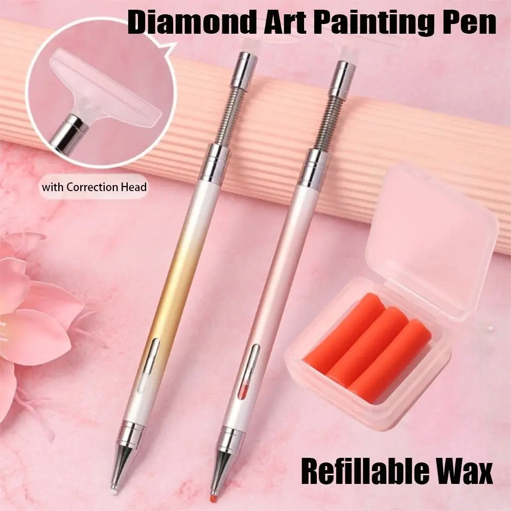 DIY Craft 5D Diamond Painting Pen Multifunctional Embroidery Rotating Glue Point Pen Rotary Mechanism Refillable Wax