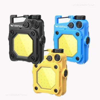 מחייך כריש פנס LED מחזיק מפתחות אור בהיר COB אור עבודה נטען דייג לנטרנה מגנט עם סוללה מובנית