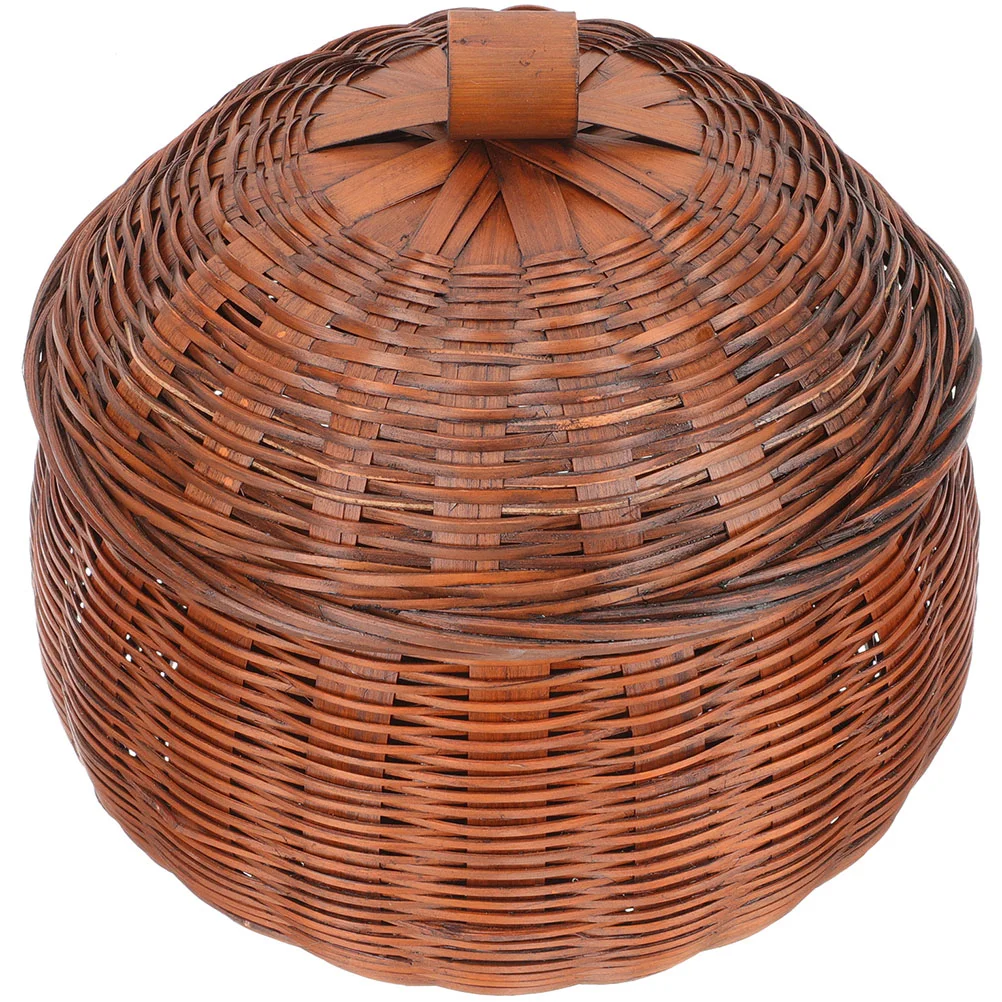 Retro Pumpkin Basket Kitchen Storage Daily Use Egg Holder Household Vintage Multipurpose Wooden Wear-resistant Bamboo