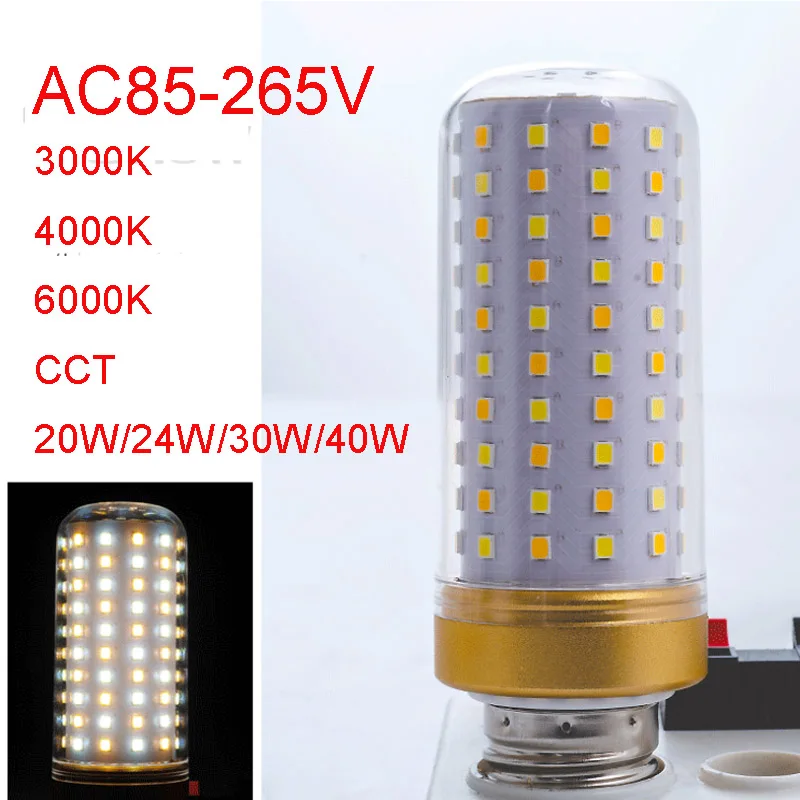 1pc AC85-265V E27 E14 LED Bulb 12w 16w 20w 24w 30w 40w LED Chandelier Crystal Lamp 3000k Nature White 4000k 6000k  CCT Two Color