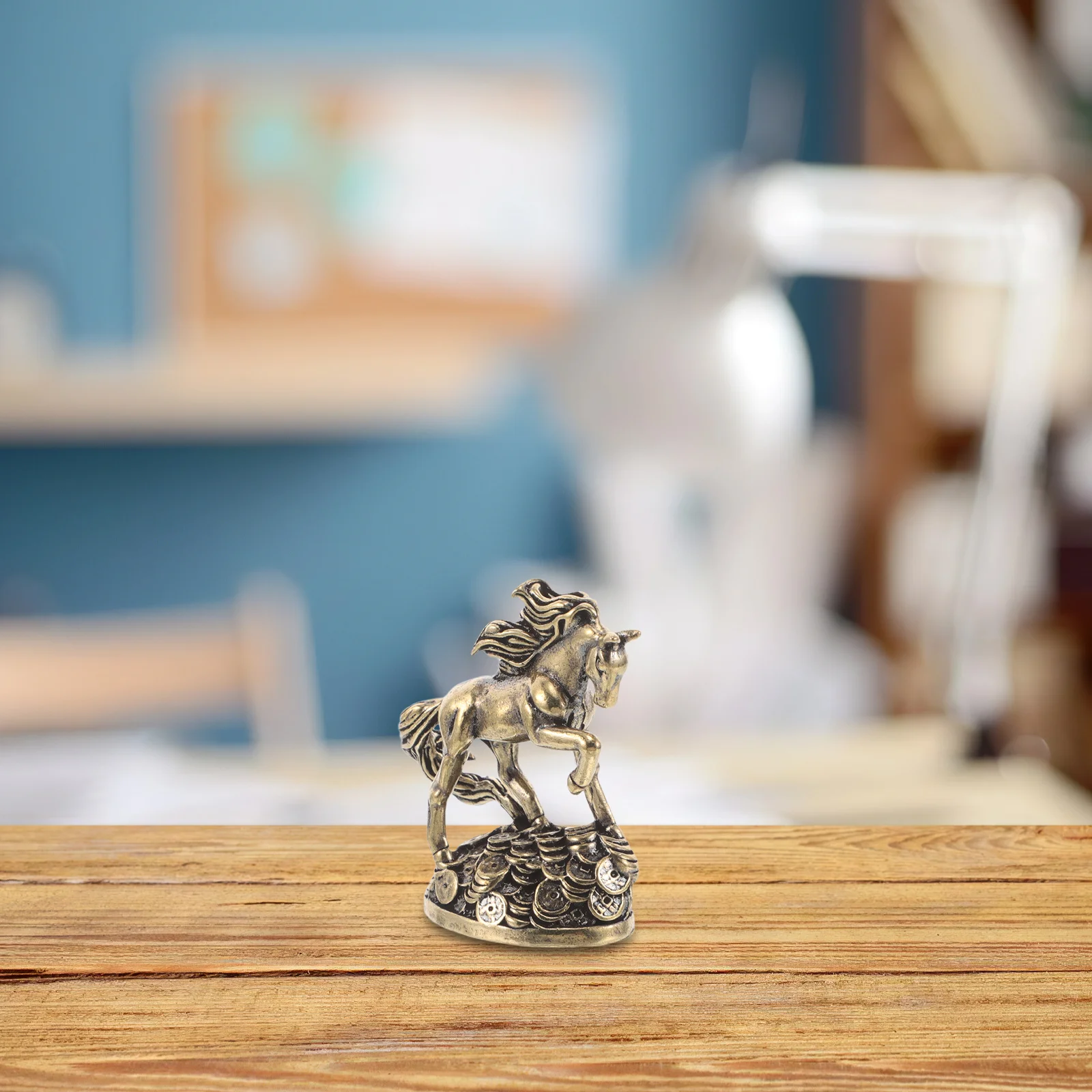 

Brass Horse Statue Small Running Horse Sculpture Positive Energy Wealth Ornament Office Living Room Brass Figurine