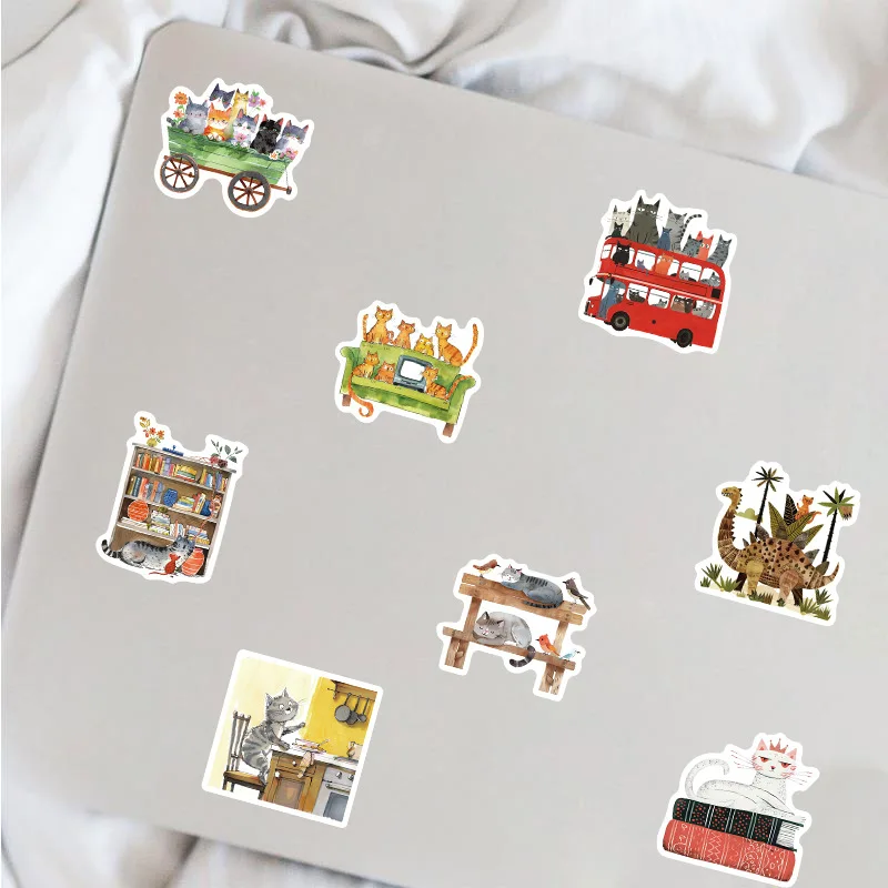 10/30/50Pcs Cute cartoon animal image art cat sticker For Suitcase Skateboard Laptop Luggage Phone Styling DIY Decal Pegatina