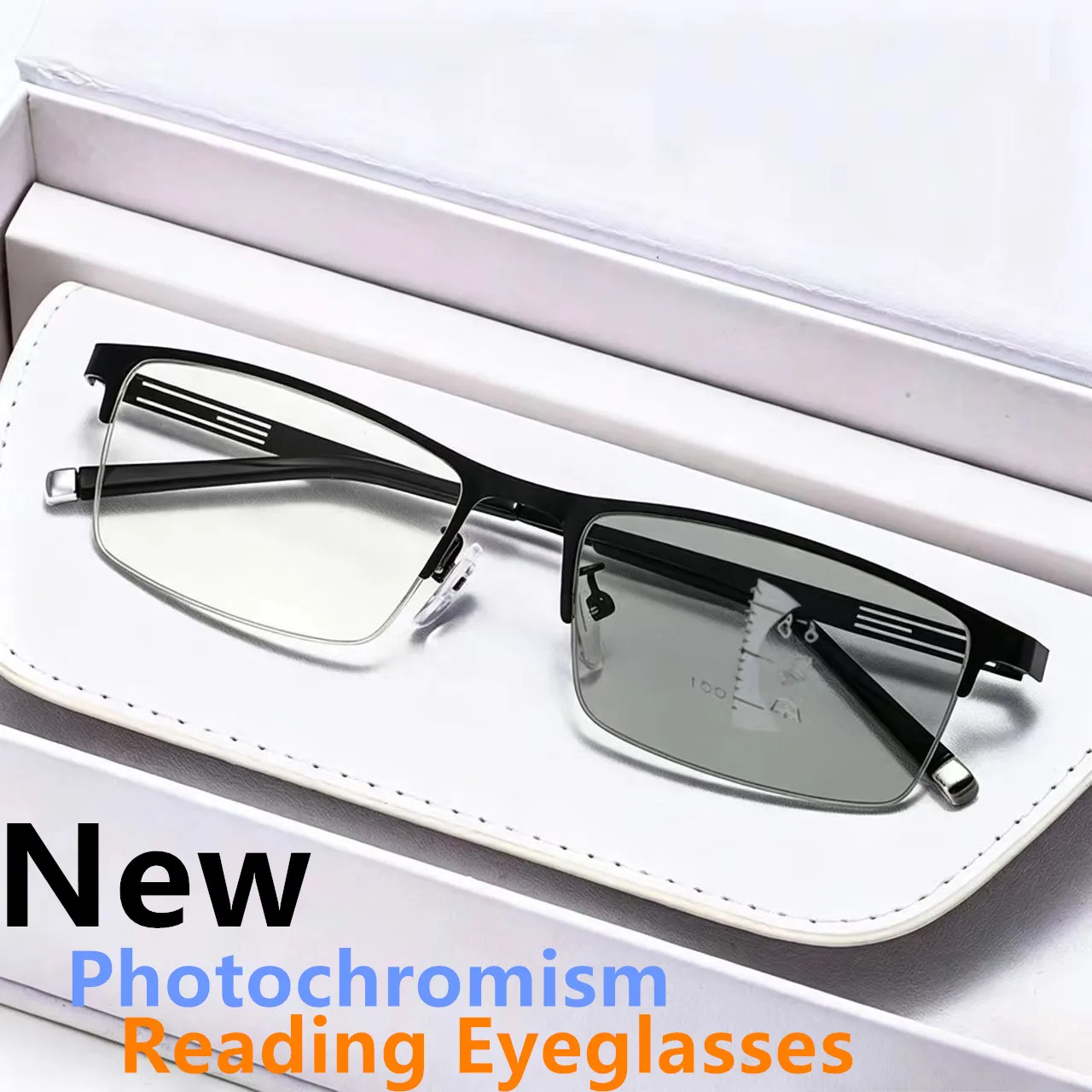 1 Paire de Lunettes de Lecture Progressives Multifocales Homme Femme 2026 Nouveauté Demi-Monture Photochromiques Tendance pour Lecture en Extérieur