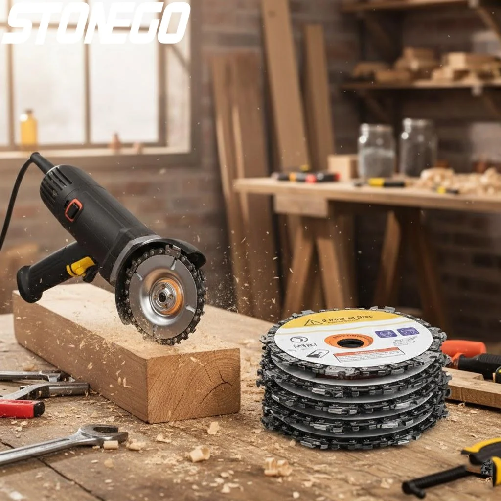 

Диск для резки дерева 4/5 дюймов, цепной пильный диск для угловой шлифмашины, инструмент для резки дерева для DIY и деревообработки