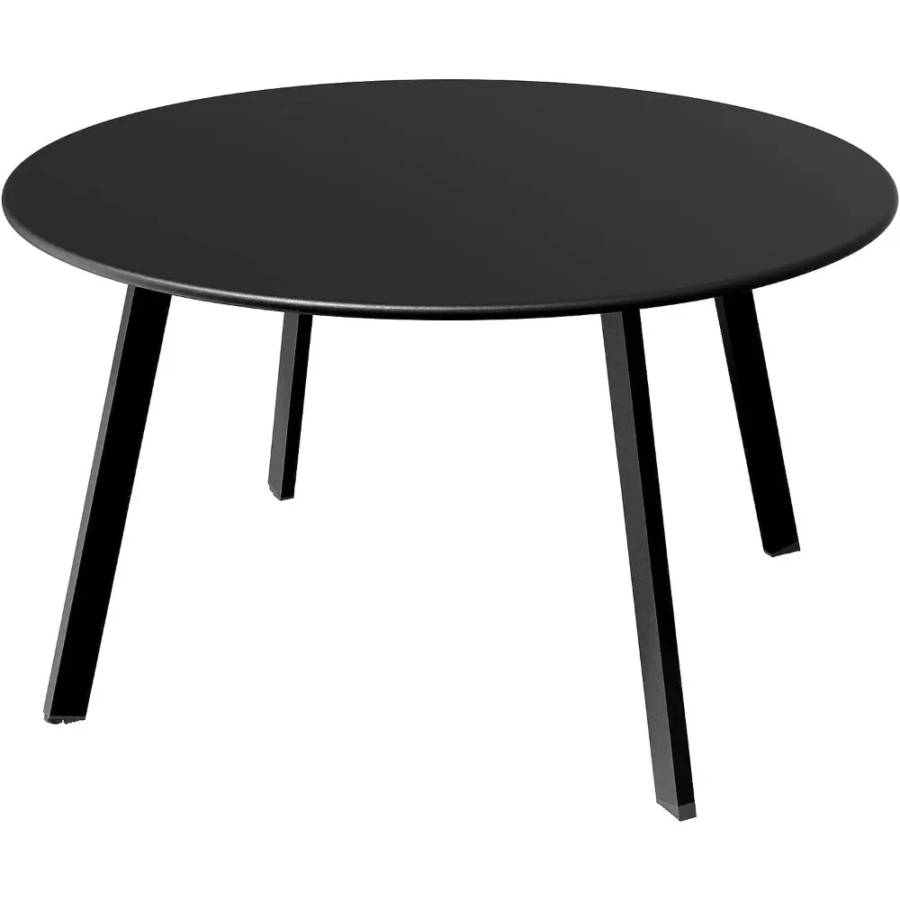 

Round Steel Patio Coffee Table, Weather Resistant Outdoor Large Side Table, Black…27.6"D x 27.6"W x 15.8"H