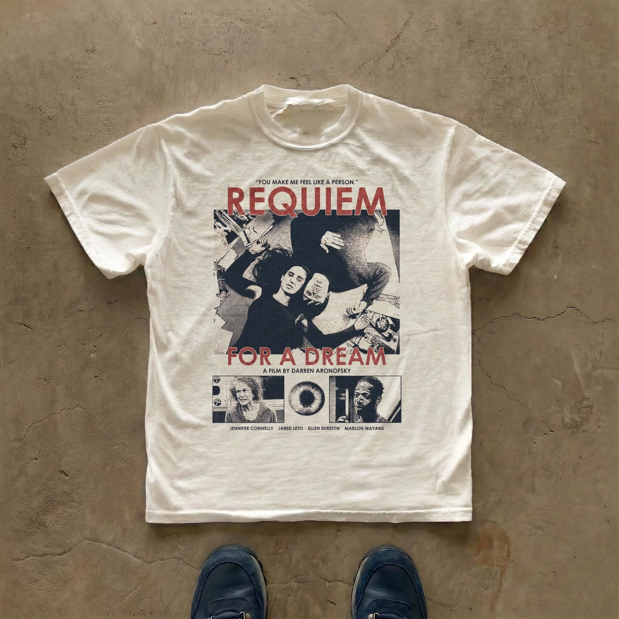 Requiem for A Dream Filmplakat Grafik T-Shirt Baumwolle Herren Damen Streetwear Tee – Detail 3