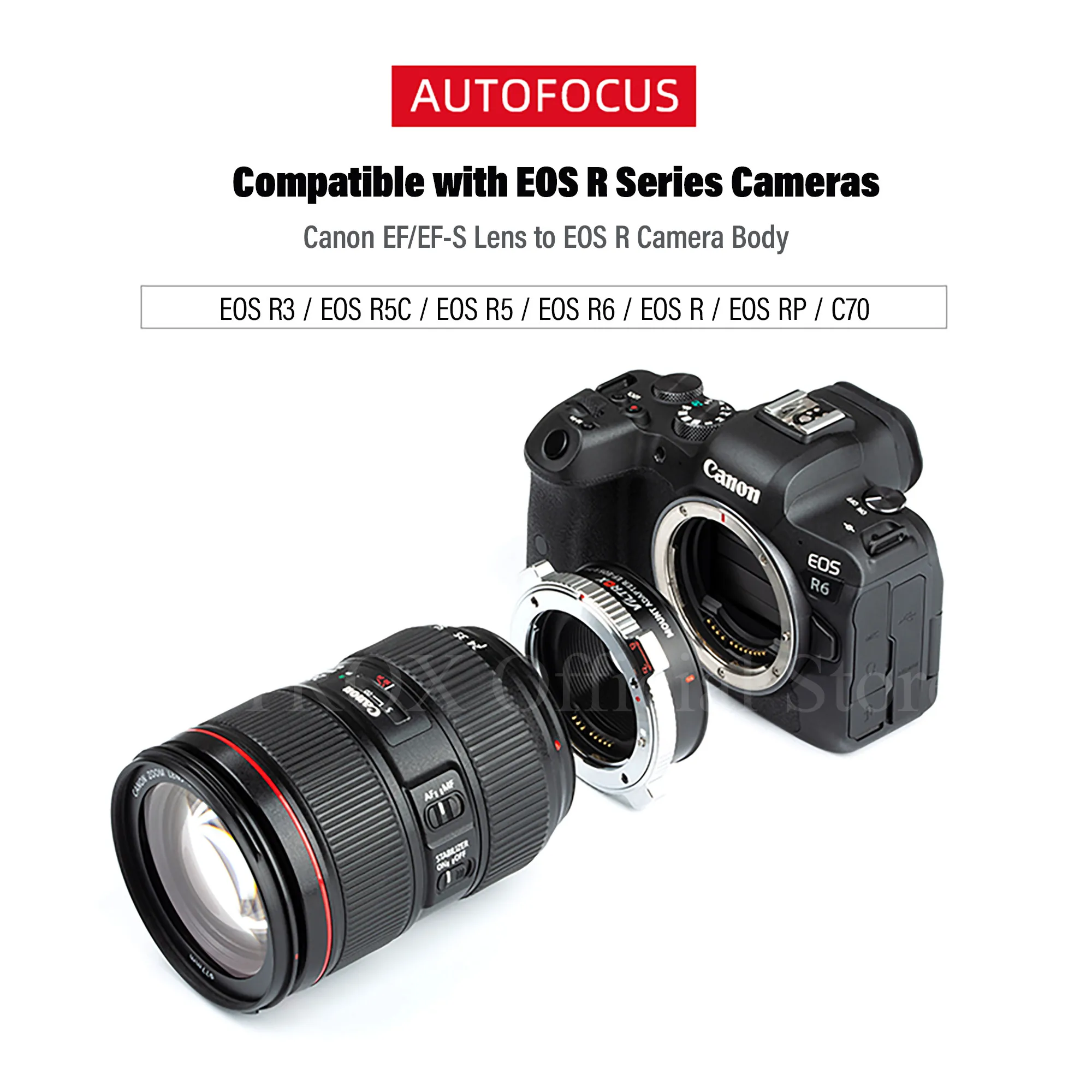 

Viltrox SNIPIZ EF-EOS R1 Переходник с полной рамкой и автофокусом для объектива Canon EOS EF на крепление камеры R RP R3 R5C C70