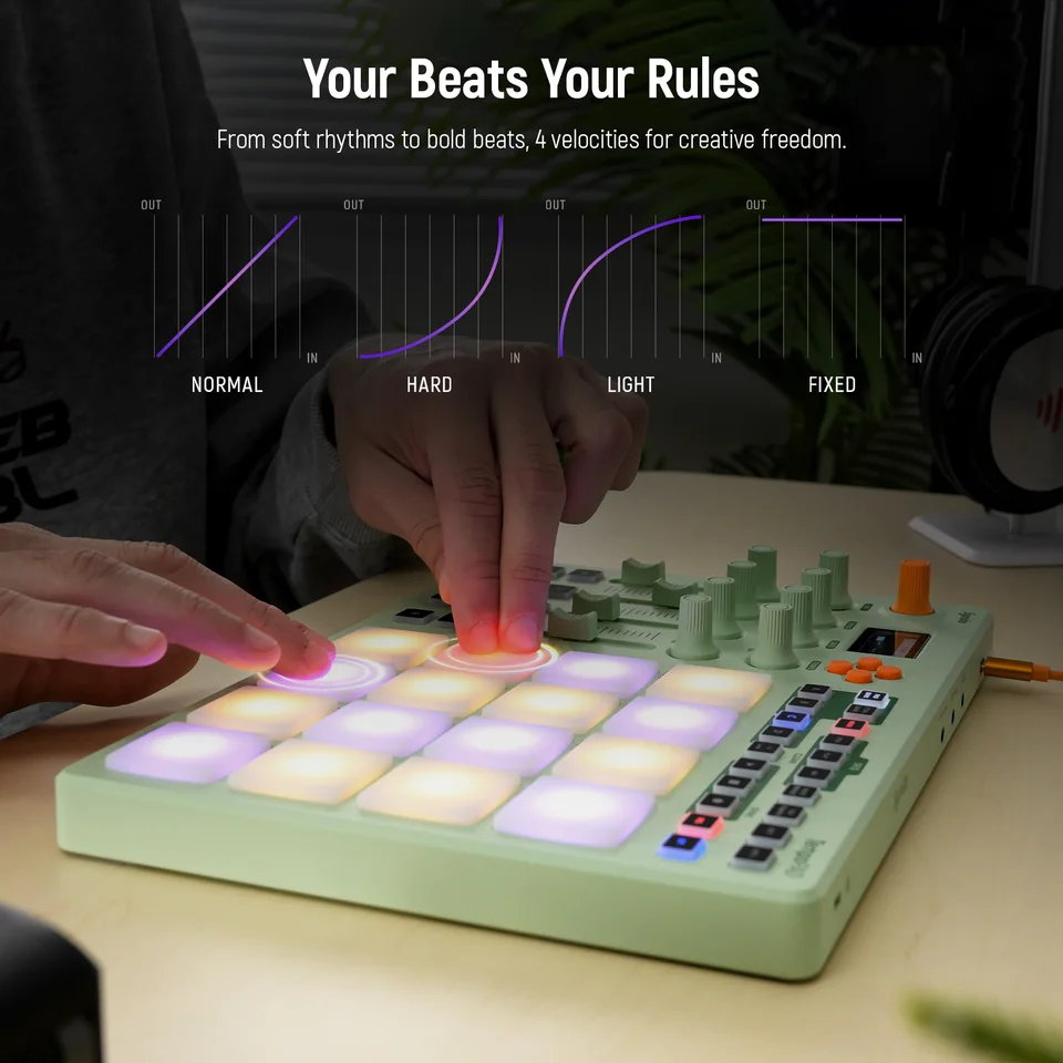 Synido TempoPAD C16 Wireless MIDI Pad Controller,16 RGB Beat Pad