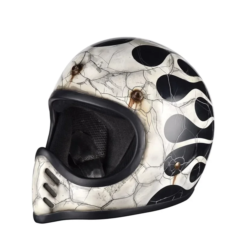 AMZ giapponese personalizzato disegnato a mano 3/4 casco Retro moto quattro stagioni classico mezzo casco piccolo corpo casco in fibra di vetro