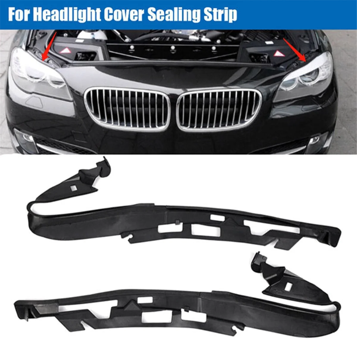 1 paar Voorbumper Koplamp Afdichtstrip Koplamp Pakking Bovenste Beugel Cover Fit voor BMW F10 F11 2010-2017