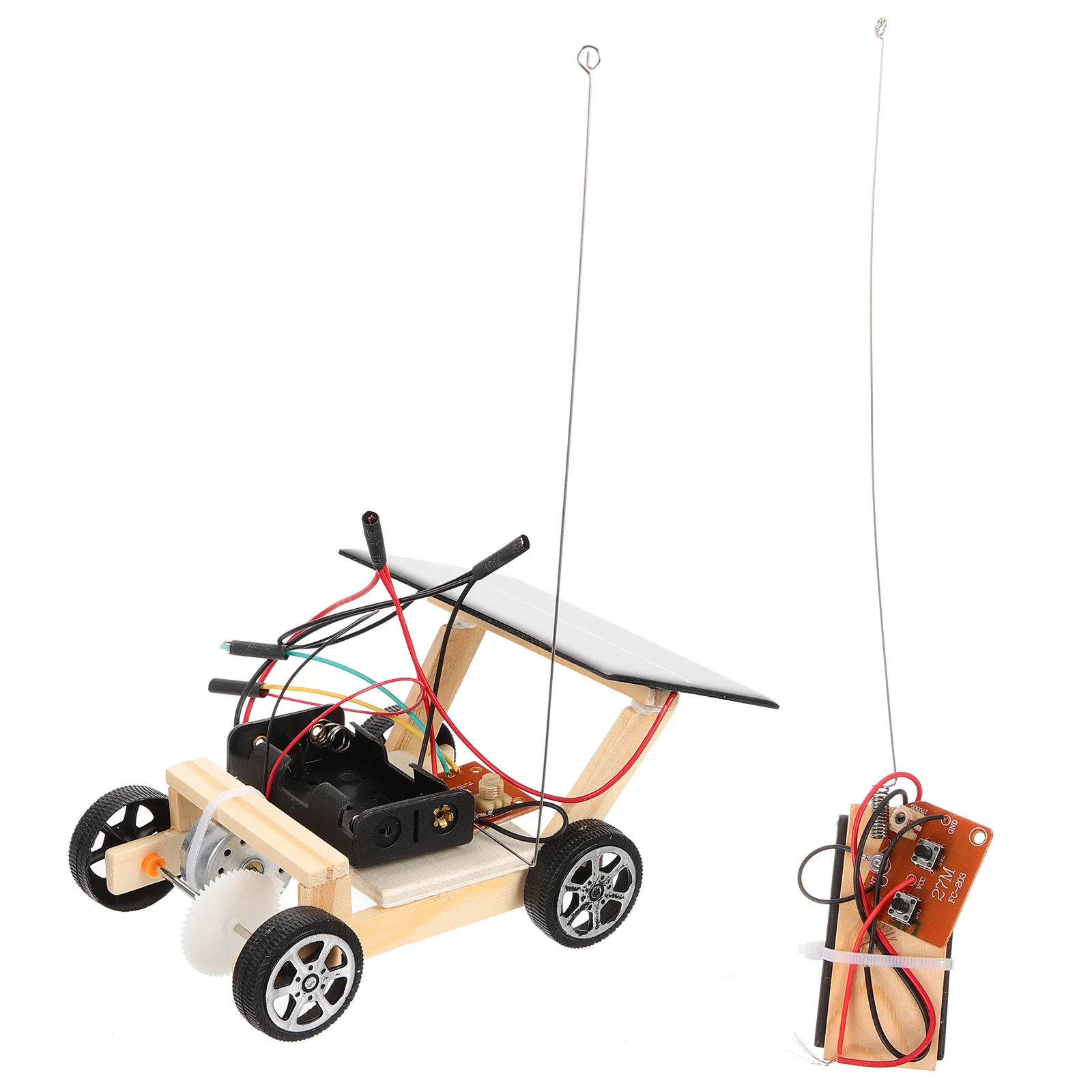 Juego de rompecabezas de montaje de coche teledirigido con energía Solar DIY de madera, regalo educativo de aprendizaje de ciencia de crecimiento intelectual para niños