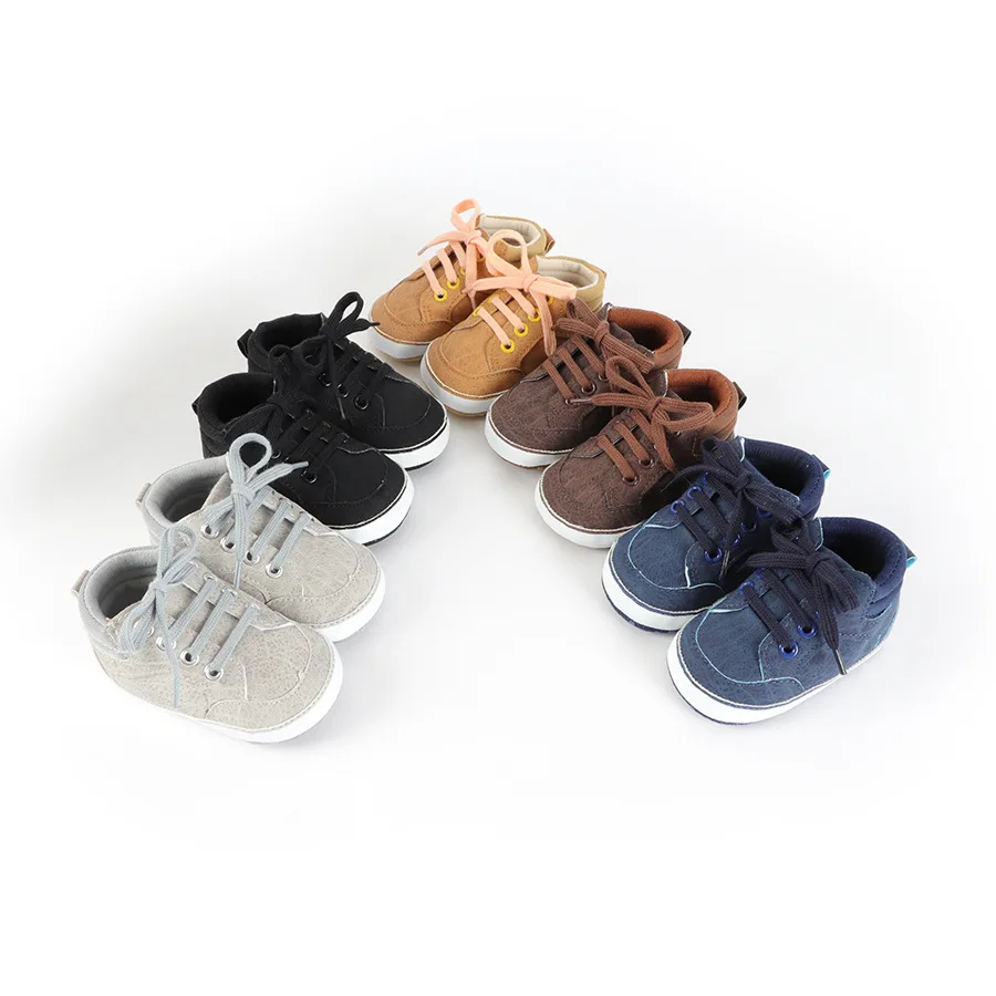 

Fashionable and Trendy Baby Solid Color PU Leather Surface Lightweight Anti Slip Soft Sole Sports Walking Single Shoe