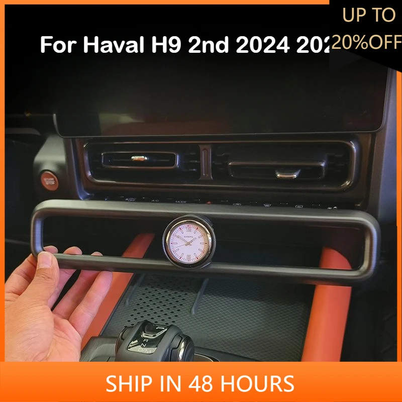 

NEW1 For Haval H9 2nd MKII 2024 2025 Car Clock Central Control Air conditioning outlet cover Quartz watch Interior Decor Accesso
