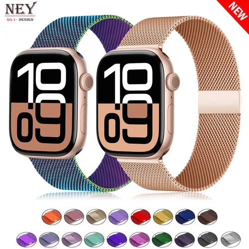 Bucle milanés para correas de Apple Watch 45mm 44mm 40mm 41mm 42mm-46mm pulsera deportiva iwatch serie 8 7 6 5 4 3 SE 9 10 Ultra 2 49mm