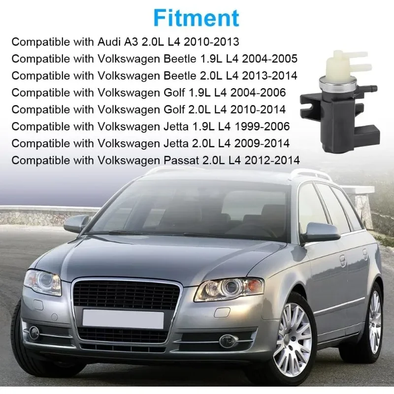 1K0906627A Turbocharger Vacuum Solenoid Valve for Skoda YETI Audi A3 TT 2.0TDI Seat ALTEA VW MULTIVAN EOS Beetle Golf 70086800