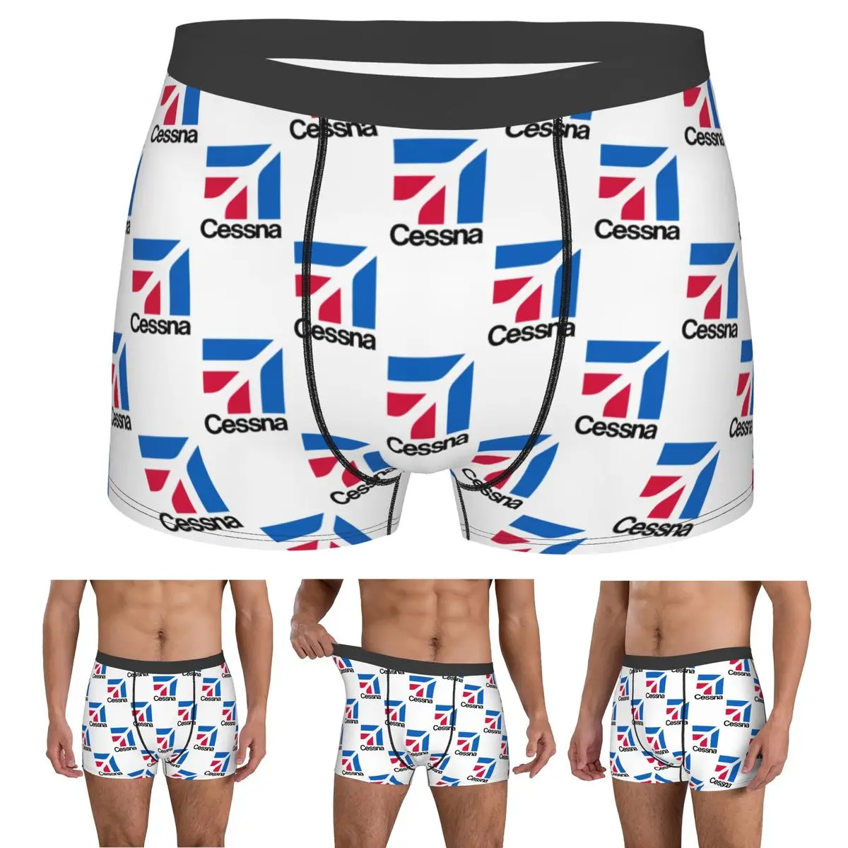 

Boxer Underpants Shorts Cessna Logo Panties Men Comfortable Underwear for Homme Man Boyfriend Gift
