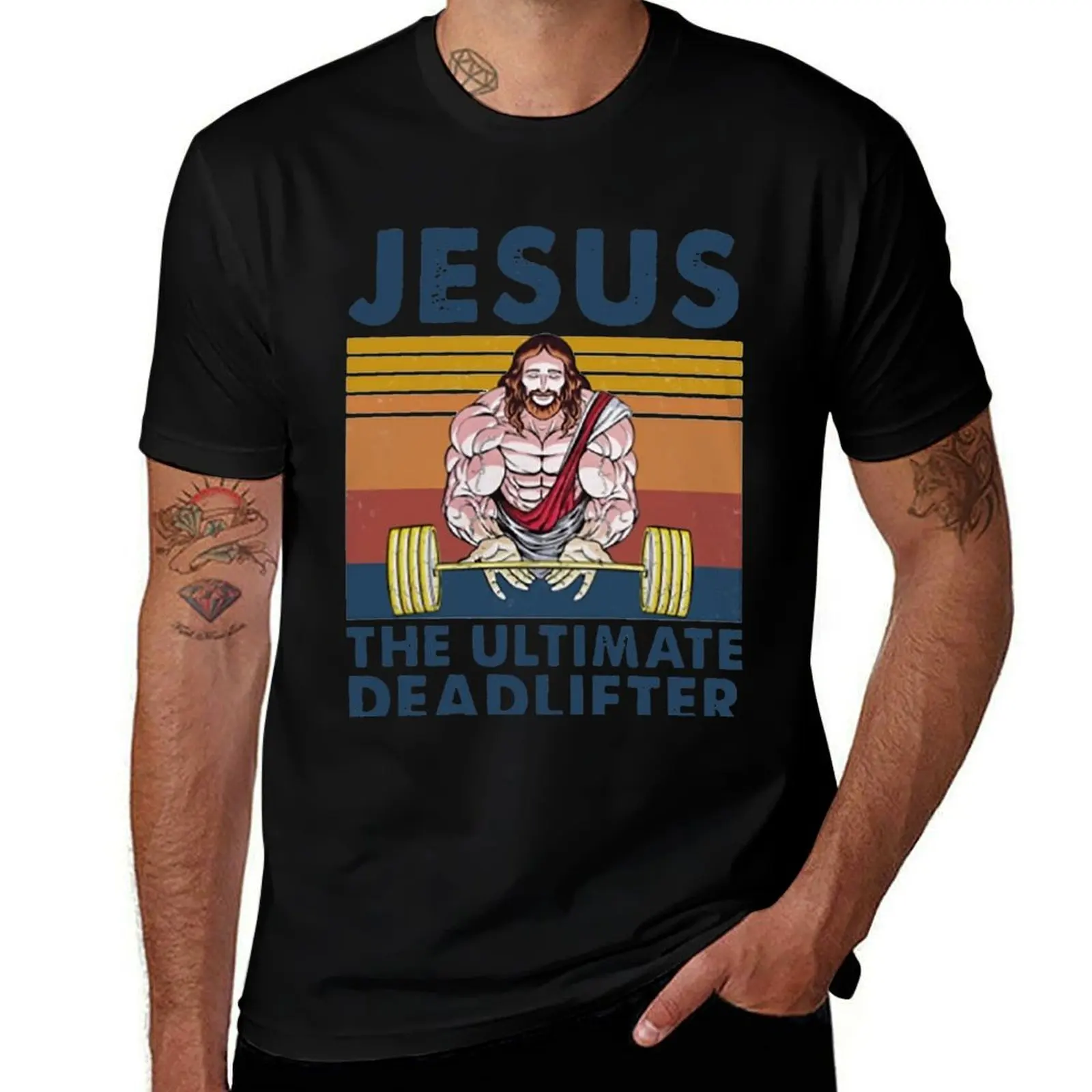 

Jesus The Ultimate Deadlifter Gym Working Out Fitness Vintage T-Shirt cotton tshirt 100% man tshirt T-Shirt