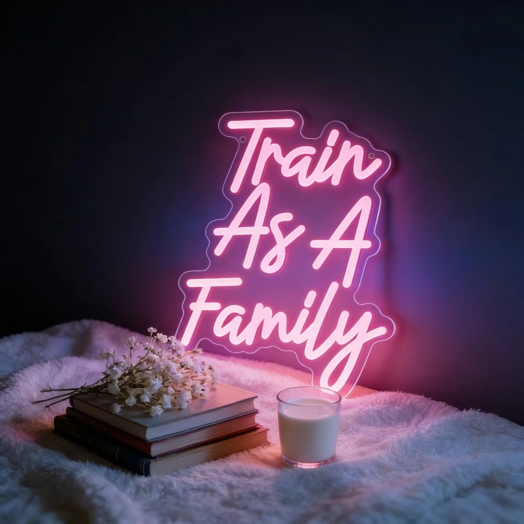 

Неоновая вывеска «Train As A Family» с USB-питанием, регулируемая LED-подсветка, декор для стен спальни, игровой комнаты, гостиной, подарки для вечеринок