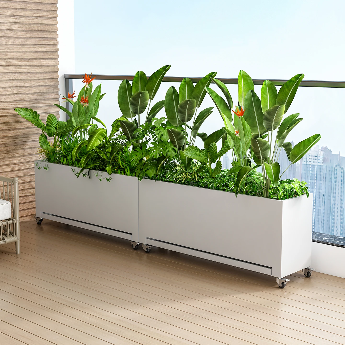 Galvanized sheet flower box tray water tray indoor and outdoor balcony roof terrace planting box courtyard steps flower