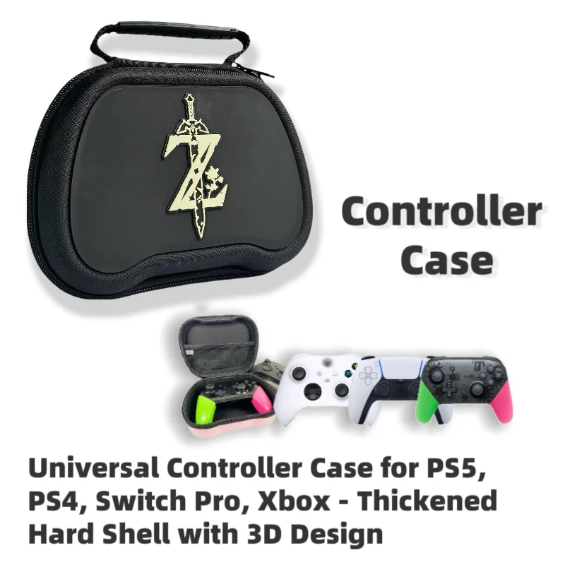 

Game Controller Storage Bag, Suitable for Switch Pro Controllers/Ps4/5 Controllers/Xbox Controllers/Gaoshili Xiaojie/Flying Intelligence and Other Various Game Controller Models, with Sturdy Double Zippers, Easy to Pull and Smooth, Alloy Zipper Head with 