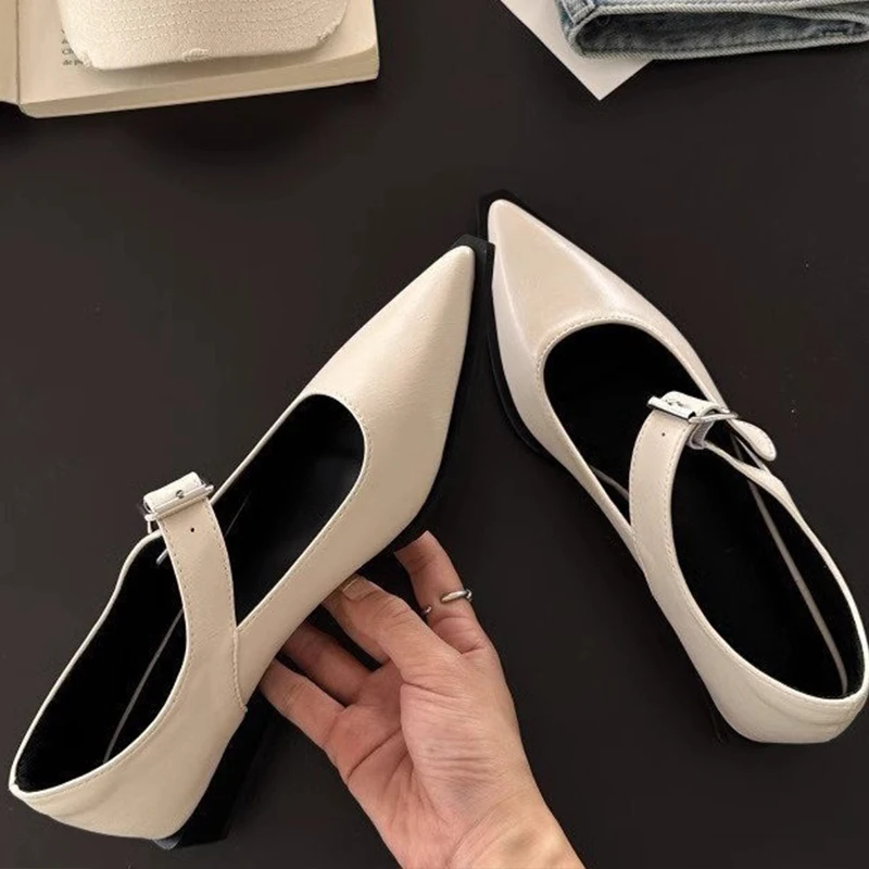 2024 Fashion Women\'s Sandals Summer Elegant Women\'s Pointed Low Heels Casual Low Heel Block Women\'s Sandals mary jane shoes