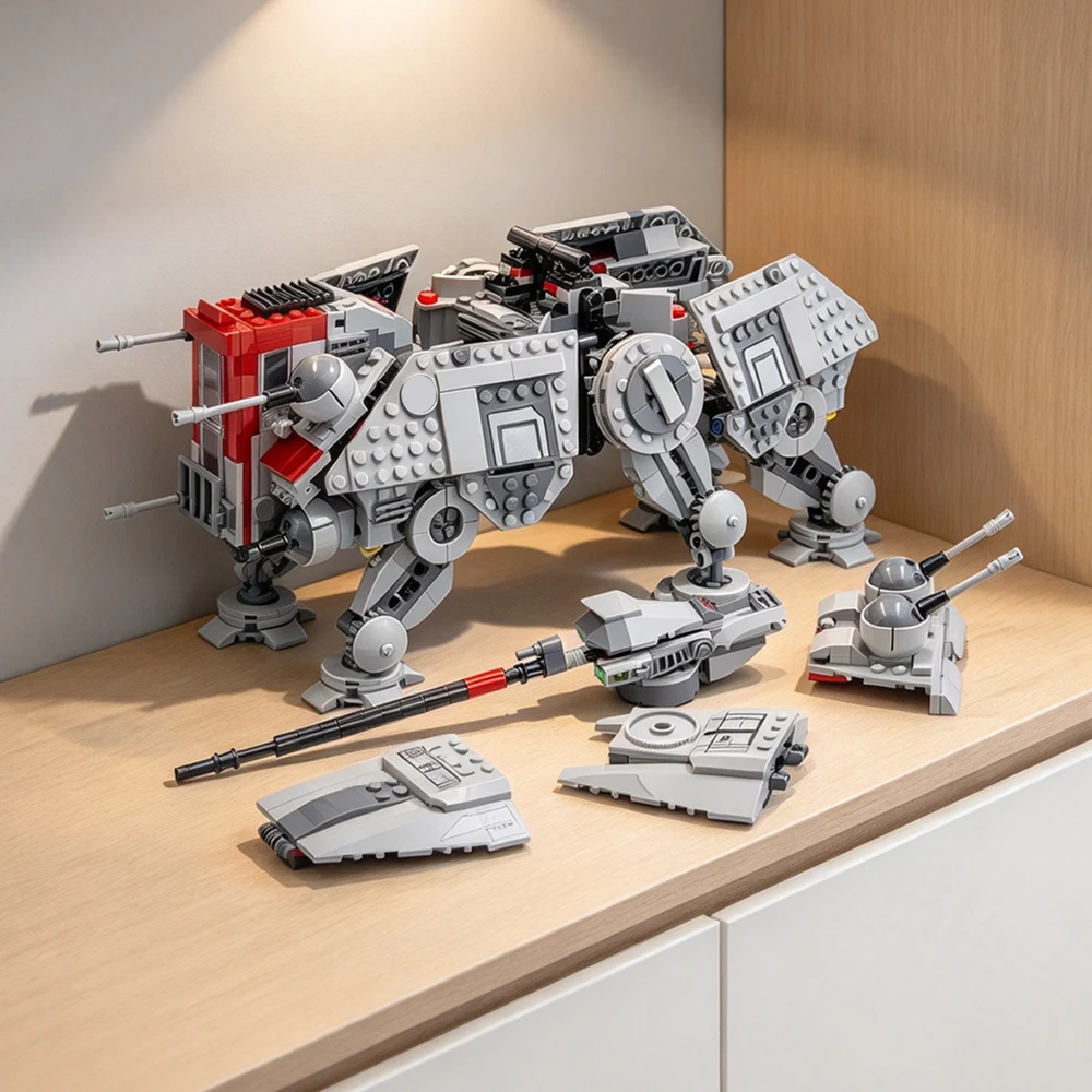 Decor MOC Star-robot Space Conflict Home Desktop All Terrain Tactical Actuator Walker Model Building Blocks Toy Birthday Gift