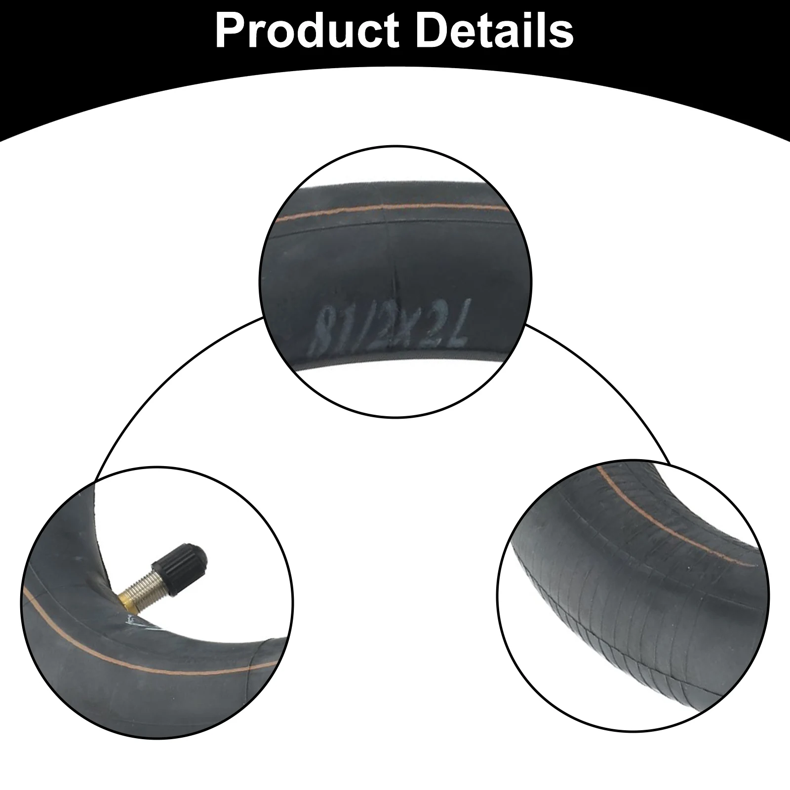 8.5 بوصة 8 1/2X2L أنبوب + الإطارات 50/75-6.1 الإطارات ل سكوتر كهربائي استبدال الإطارات المطاطية مقاومة للاهتراء الإطارات سكوتر أجزاء #2