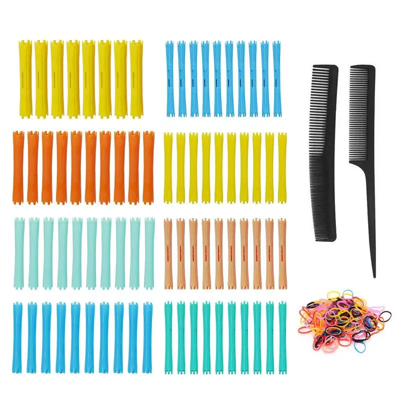 

78pcs/set Plastic Hair Perm Rods Roller Long for barber shop or home use on Sale Cold ironing bar hollow wavy curling bar Salon