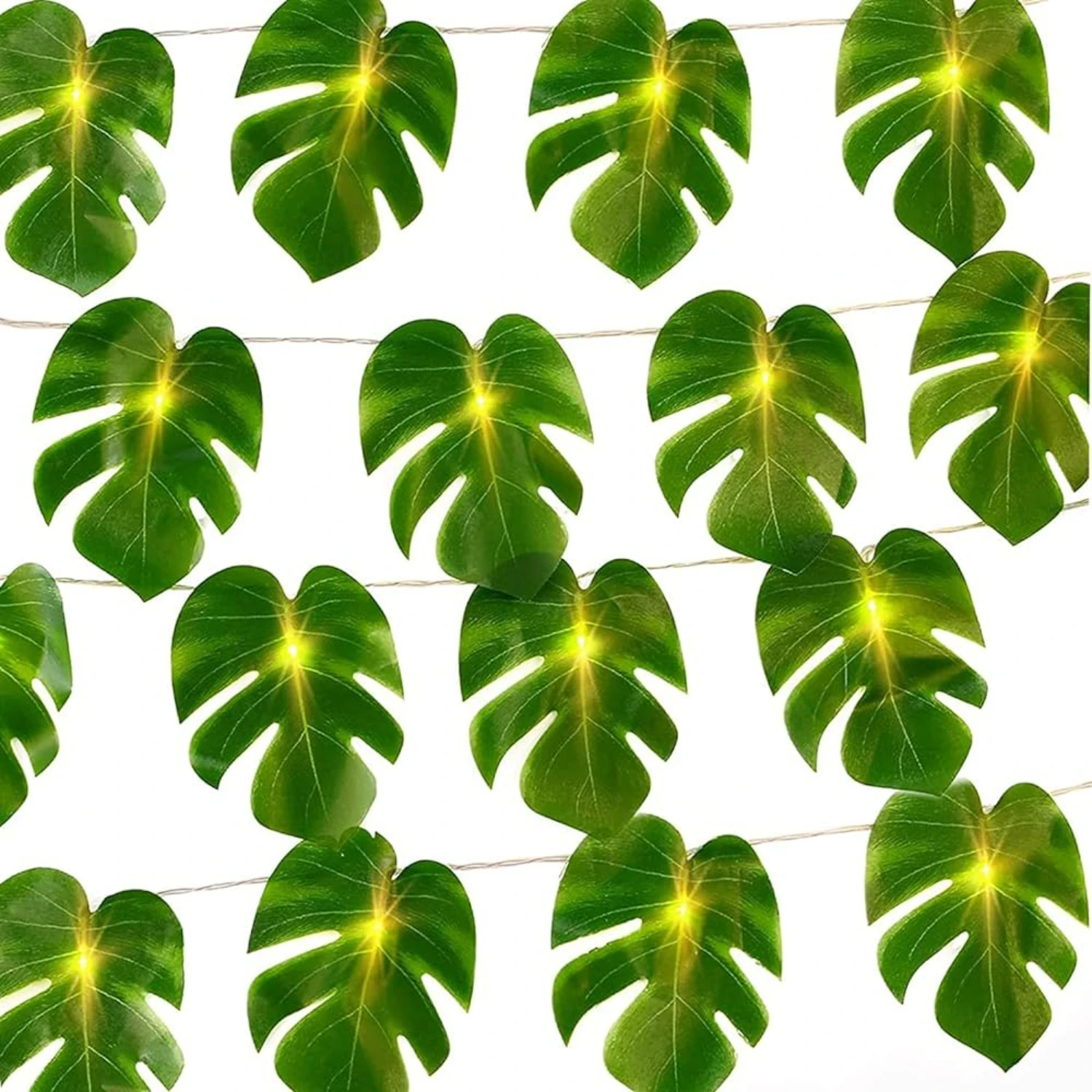 Transform Your Space with Stunning Exotic Monstera Leaf String Lights - 30 Ft 60 LED Lights to Illuminate Indoor and Outdoor Spa