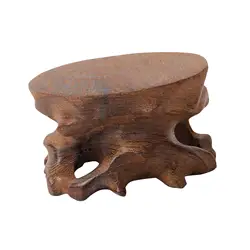 Wooden Stone Display Base Artware Holder Display Stand for Table Bookshelf