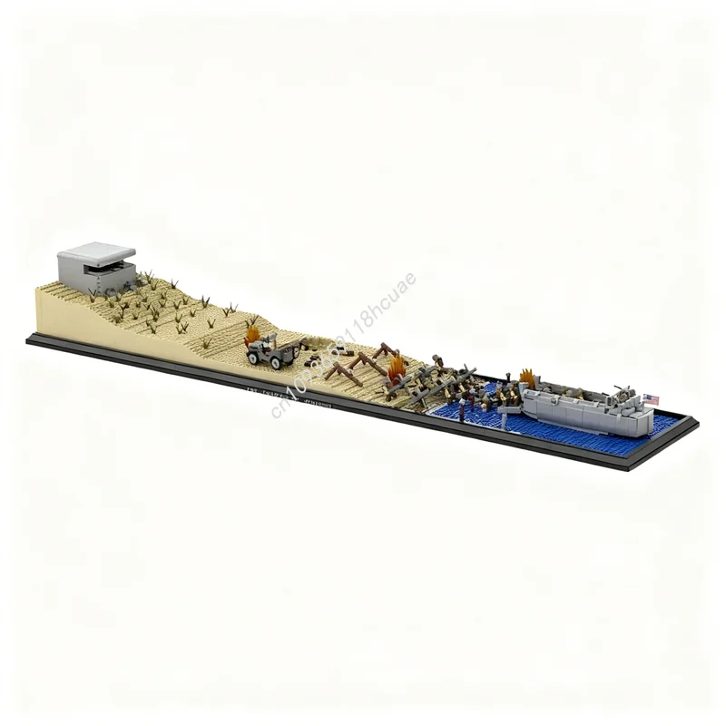 2124pcs MOC D Day Omaha Beach Diorama LCVP Higgins Creator Designer Sets Model Building Toys Blocks Architecture Christmas Gifts