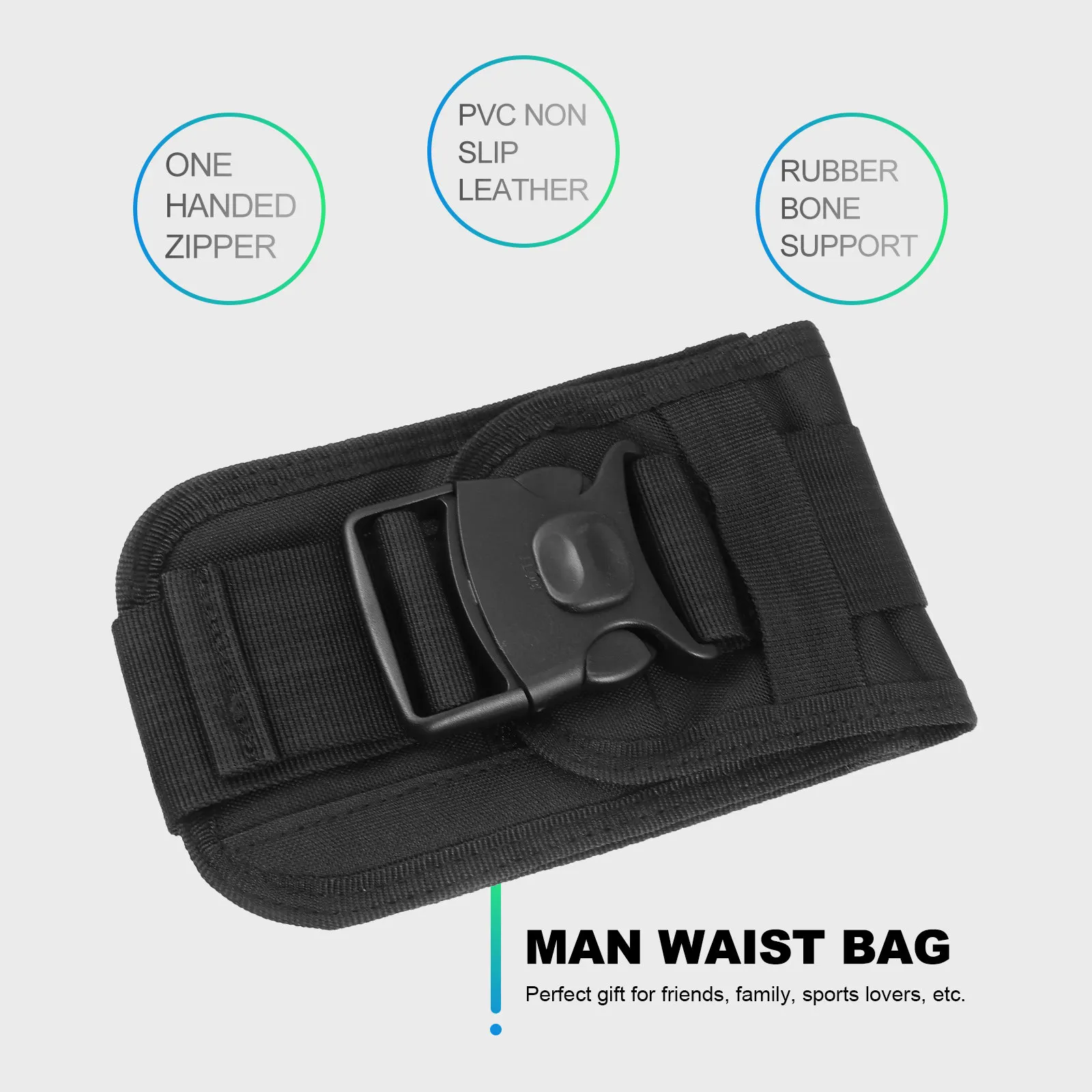 Cell Phone Waist Bag Fabric Storage Pouch for Men Women Lightweight Portable Belt Holder Outdoor Sports Running Travel Daily Use