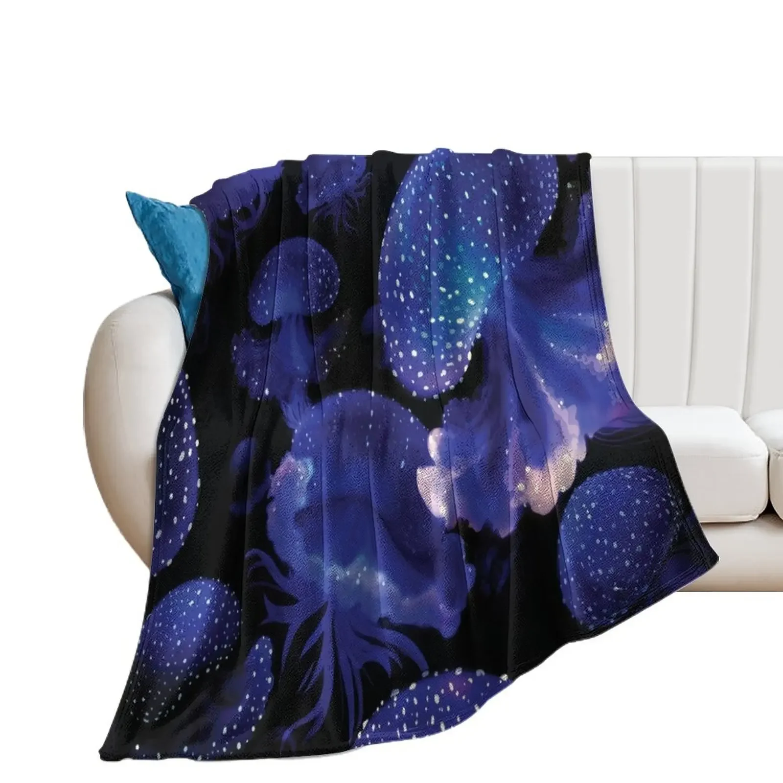 

Blacklight Jellyfish Throw Blanket christmas gifts anime Luxury Thicken warm winter Blankets