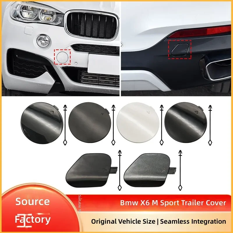 For BMW X6 F16 M Sport Front Rear Bumper Trailer Tow Hook Cover Rescue Eye Cap Plug 2015-2019