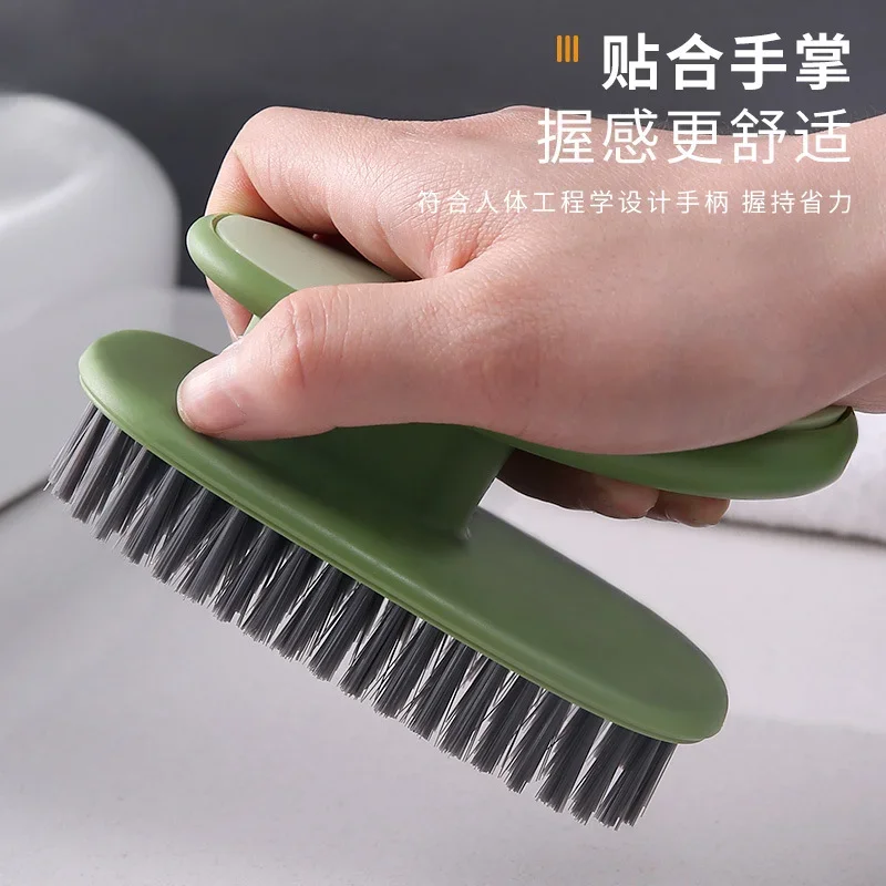 1pc Scrubbing Brush Hard Bristle Laundry Clothes Shoes Scrub Brush Portable Plastic Hands Cleaning Brush for Kitchen Bathroom