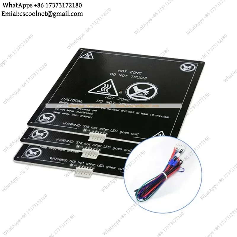 JS03 MK3 3D Printer Hotbed 220x220x3mm Aluminum Base Plate – DIY Heating Platform Kit with Wiring Set for RepRap