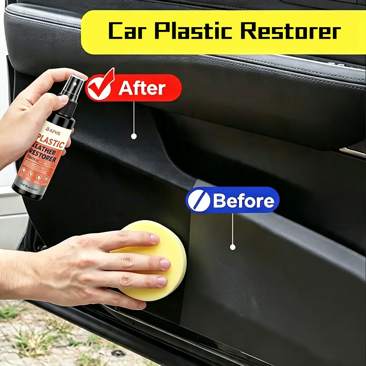 JB‑XPCS Plastic Leather Restorer Renew Spray Long Lasting Stain Resistant Multi‑Material Car Interior Care YT0304