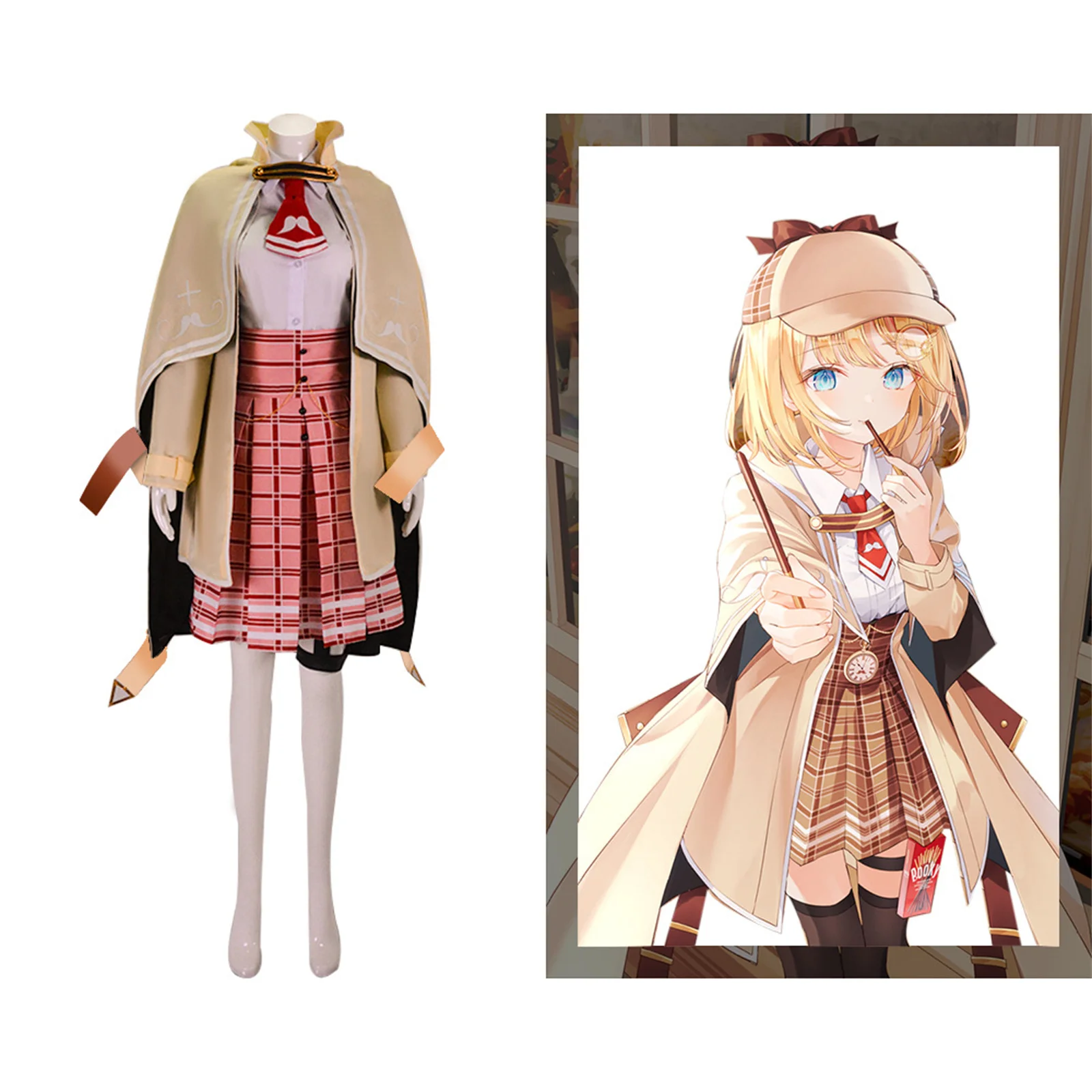 Hot Game Vtuber Hololive Watson Amelia Cosplay Costume Lovely School Uniform Activity Party Halloween Summer Clothing Custom