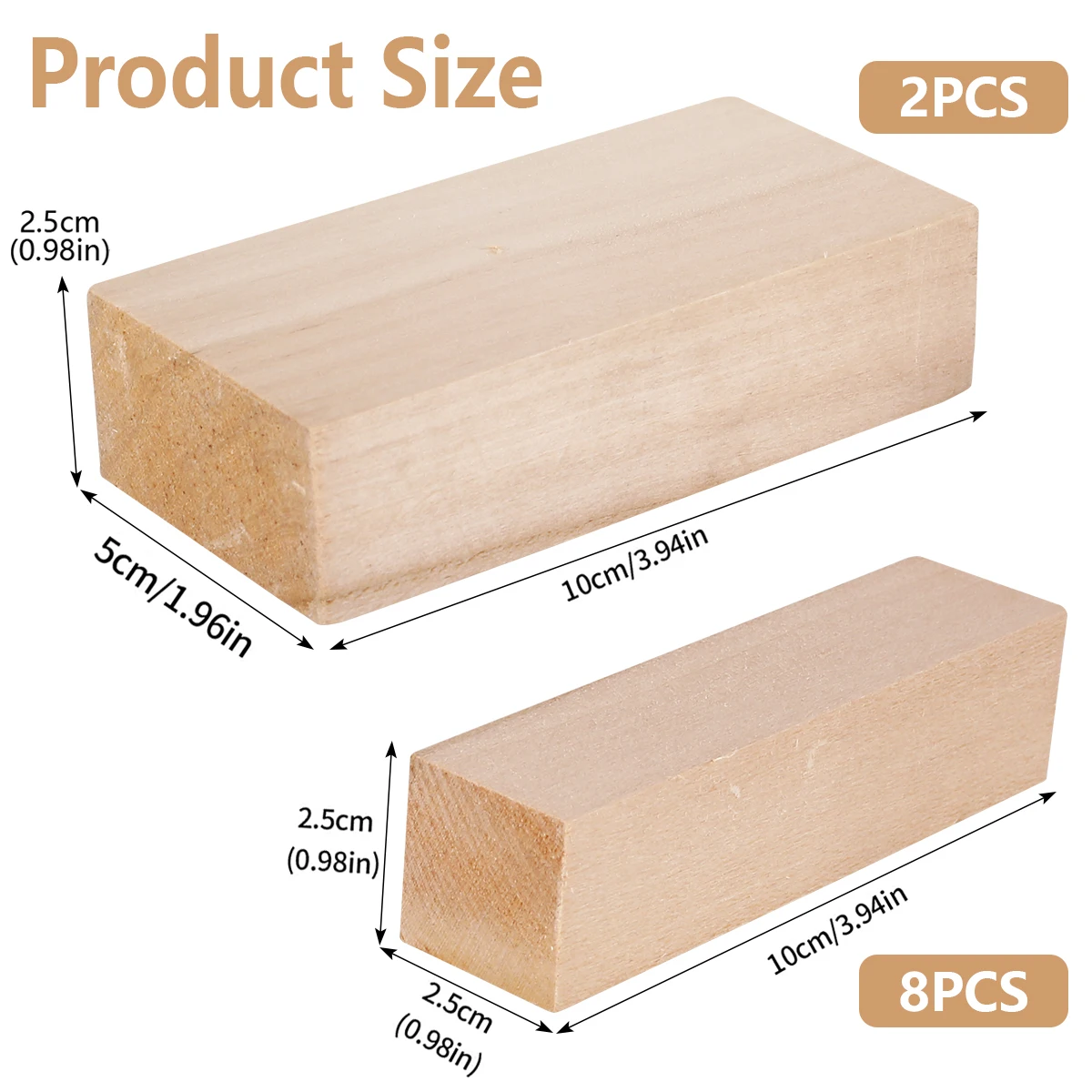 10Pcs Natural Basswood Carving Blocks Portable Unfinished Wood Block DIY Carving Whittling Art Supplies for Beginners Experts