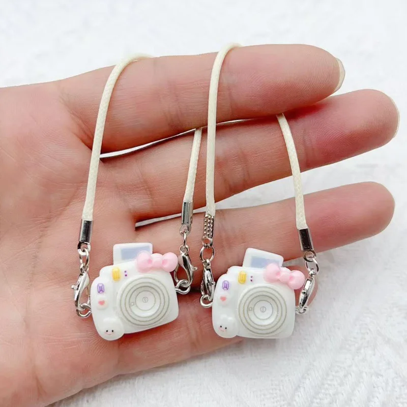 6pcs Dollhouse Mini Model Retro Camera Black and White Bag Hanging Neck Accessories Doll Pendant Accessories