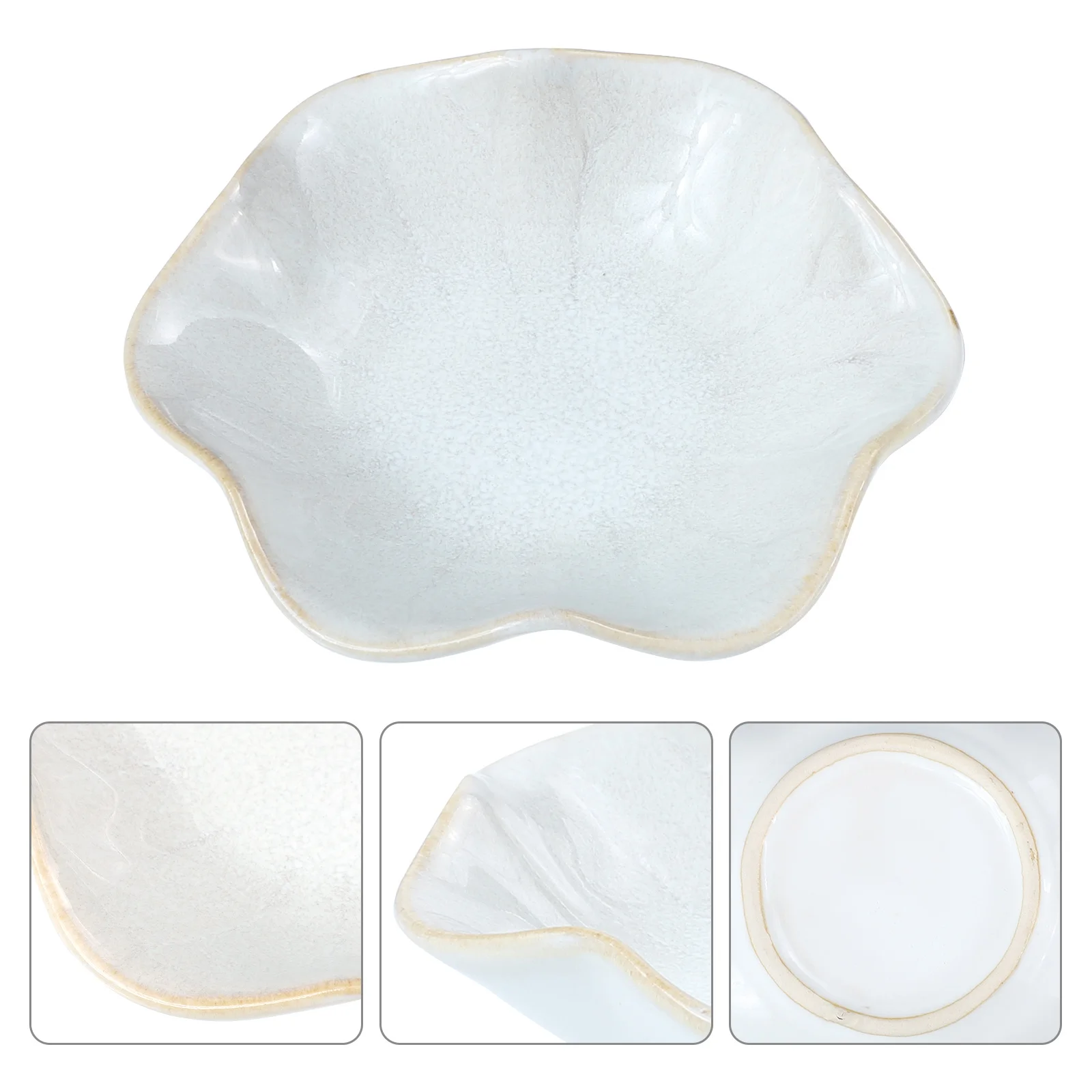 Ceramic Jewelry Plate Small Trinket Ring Storage Holder Bracelets Display Rack Lotus Leaf Dish for Bathroom Dresser Decor