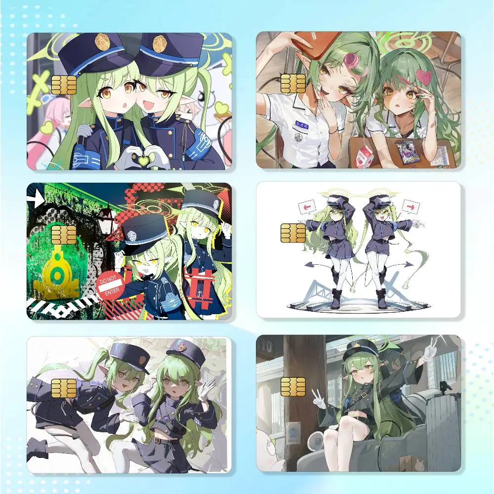 Games Girl Blue A-archive Tachibana Matte Card Stickers For Credit Cards Debit Cards And Transit Cards 4Pcs