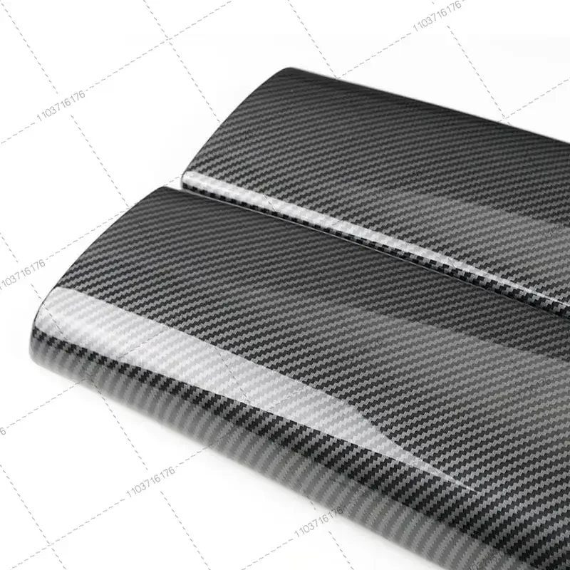 For Mercedes Benz S Class W223 Car Interior Console Armrest Box Cover Decoration Trim Accessories Black Carbon Fiber Pattern