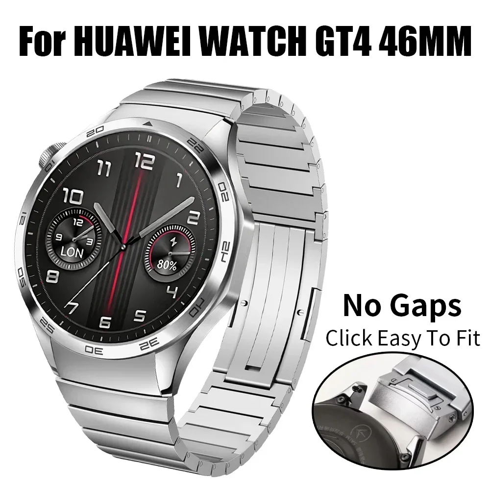 No Gaps Stainless Steel Metal Strap For HUAWEI WATCH GT 4 46mm GT4 Official Style Click Easy To Fit Replacement Watchband