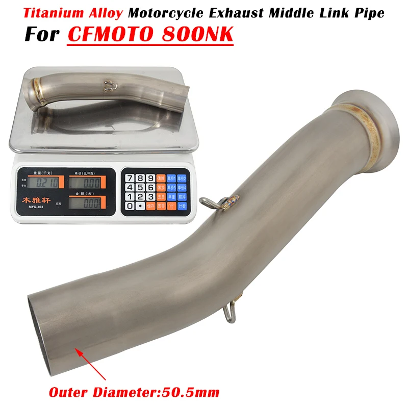 

Slip On For CFMOTO 800NK NK800 800 NK Motorcycle Exhaust Escape System Modified Muffler 51mm Titanium Alloy Middle Link Pipe