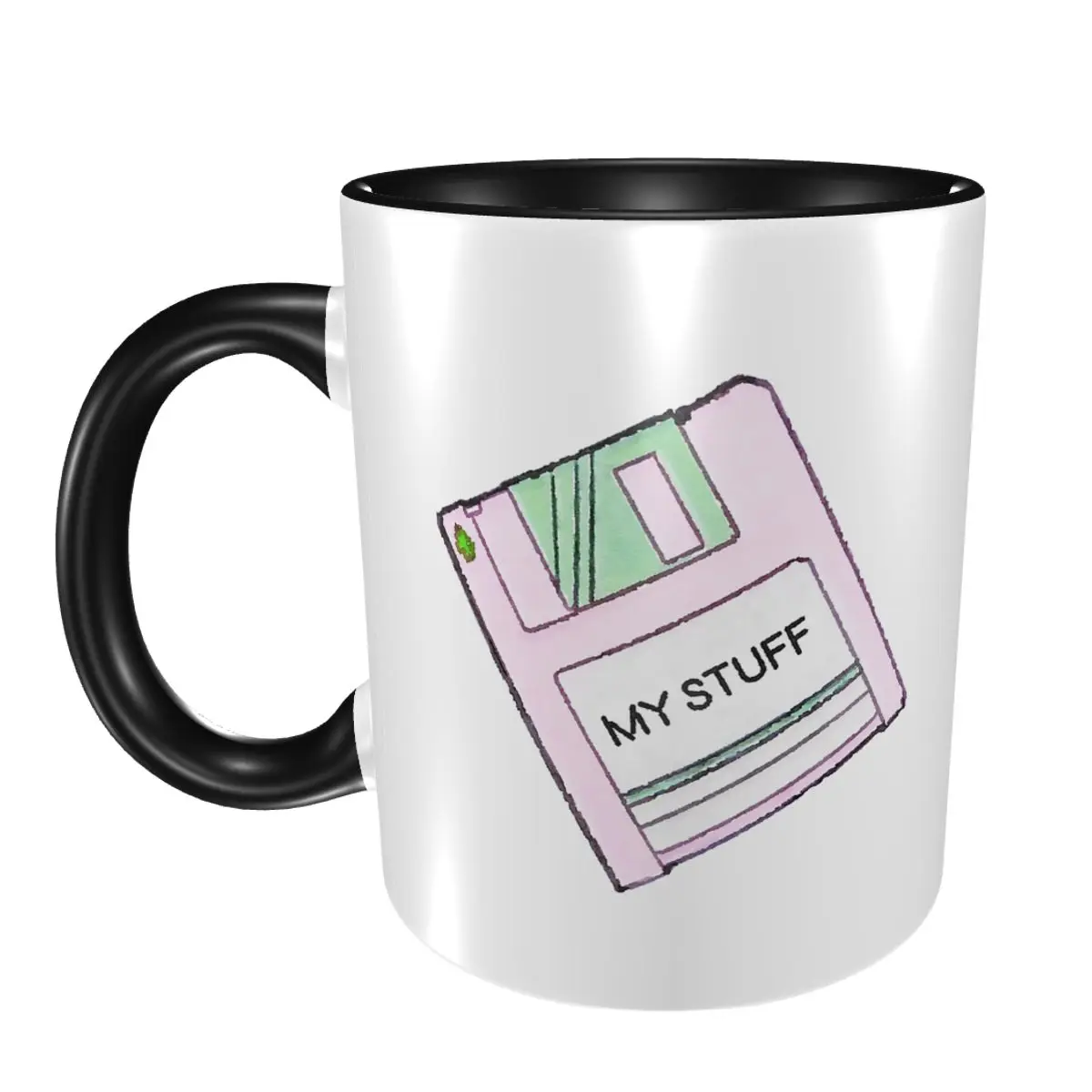 

My Stuff Floppy Disk Mug Funny Ceramic Coffee Cups Tea Mugs Milk Cup Drinkware Gifts for Woman Man