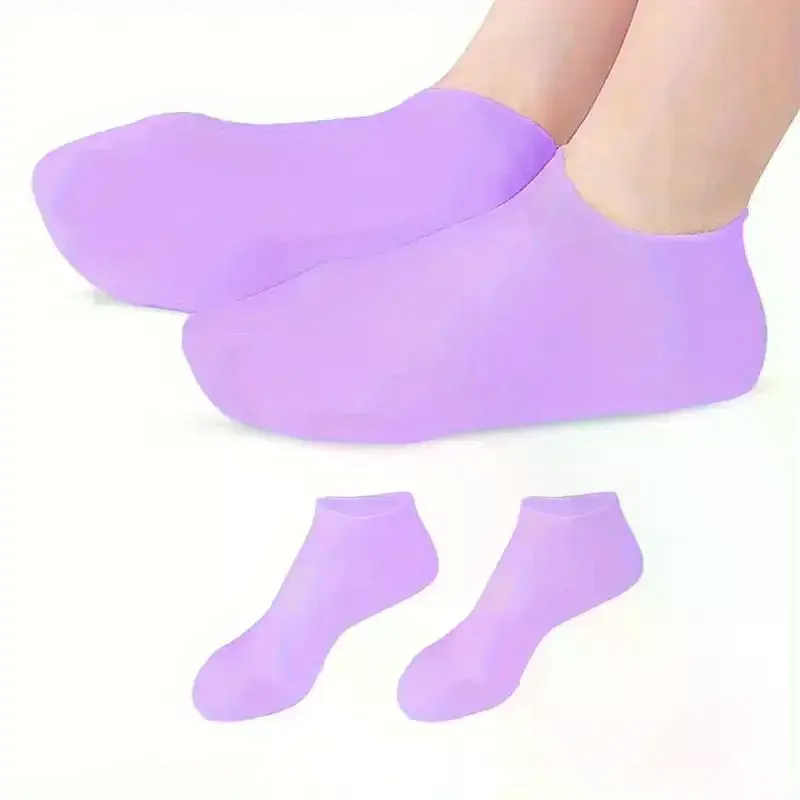 1pair Gel Silicone Moisturizing Foot Socks for Dry Cracked Feet Care Spa Pedicure Massage For Nail Art Design