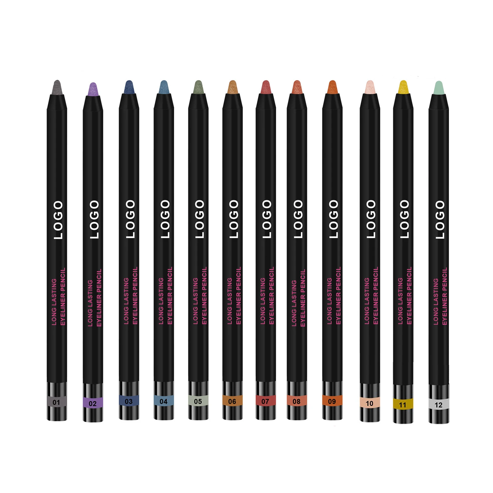 Private Label Eyeliner Pencil Custom Logo Long-lasting Highly Pigmented 24-Color Gel Under-Eye Highlight Pen Creamy Makeup Vegan